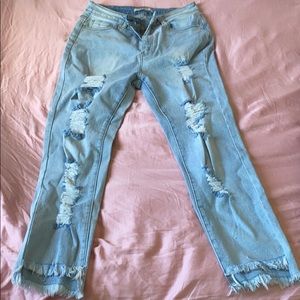 Ripped denim jeans